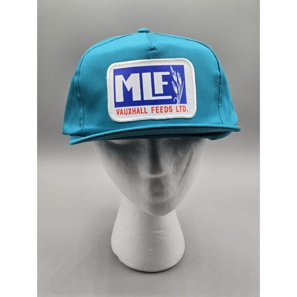 Deadstock MLF Vauxhall Feeds LDT. Teal Patch Snapback Trucker Hat Cap - Picture 1 of 7